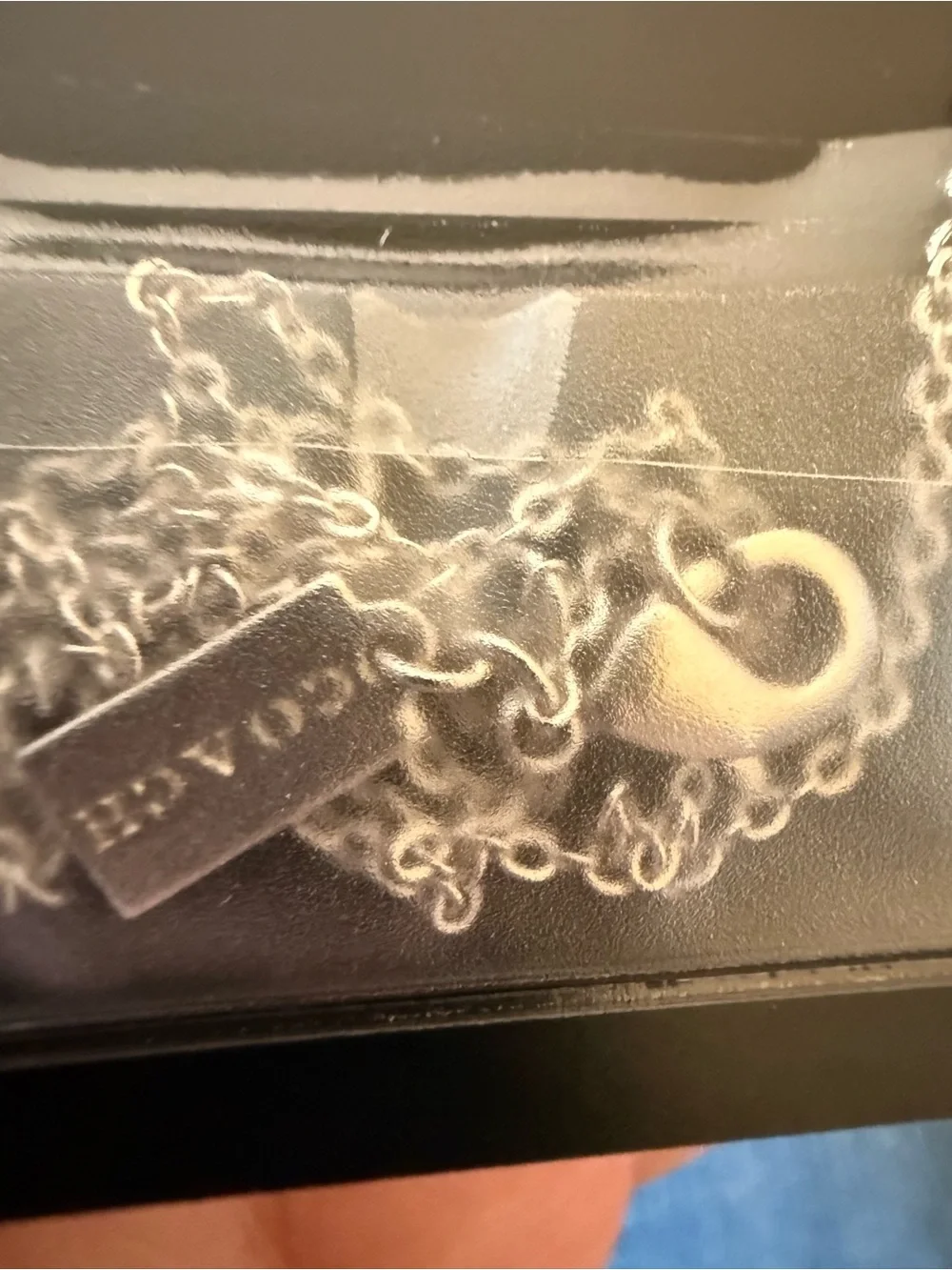 Coach  Rexy Signature Charm Necklace silver Tone nwt